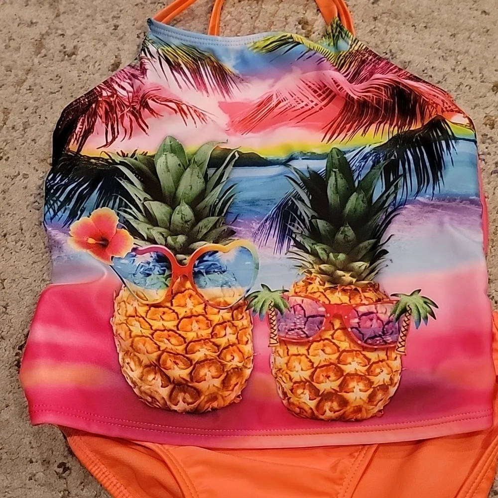 Wonder Nation Girls 2 piece swimsuit